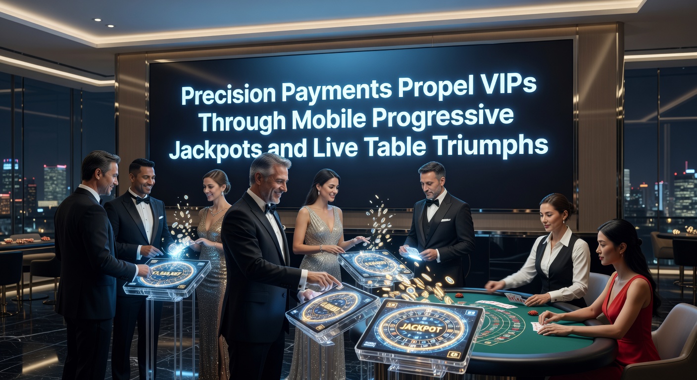 VIP-Spieler am Smartphone vor einem progressiven Jackpot, der mit präzisen Zahlungen einhergeht